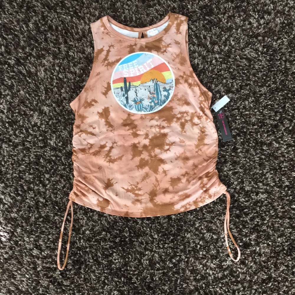 Tank top free spirit tie dye ties on the sides